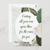 Cast your Cares, Anxiety, Worry Inspirational Postkarte (Vorne/Hinten)