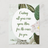 Cast your Cares, Anxiety, Worry Inspirational Postkarte (Vorderseite)
