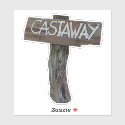 Castaway-Zeichen Aufkleber (Blatt)