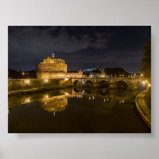 Castel Sant Angelo bei Nacht Poster (Vorne)