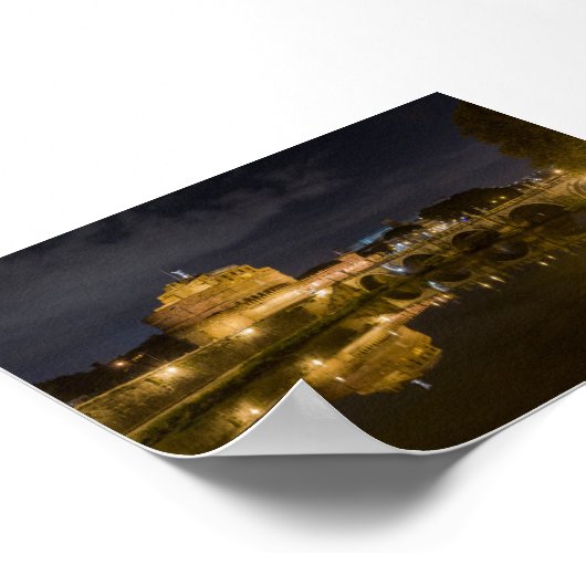 Castel Sant Angelo by night Poster (Ecke)