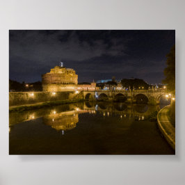 Castel Sant Angelo by night Poster