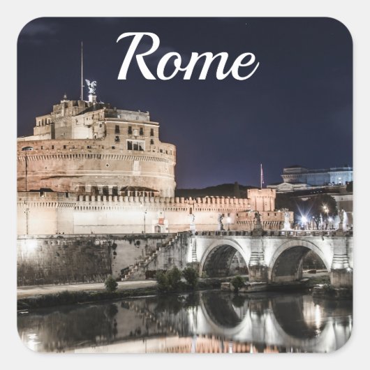 Castel Sant Angelo in Rom Quadratischer Aufkleber (Vorderseite)