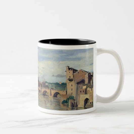 Castel Sant Angelo und der Fluss Tiber, Rom Zweifarbige Tasse (Rechts)