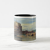 Castel Sant Angelo und der Fluss Tiber, Rom Zweifarbige Tasse (Mittel)