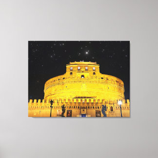 Castel Sant'Angelo Nachtstar Leinwanddruck