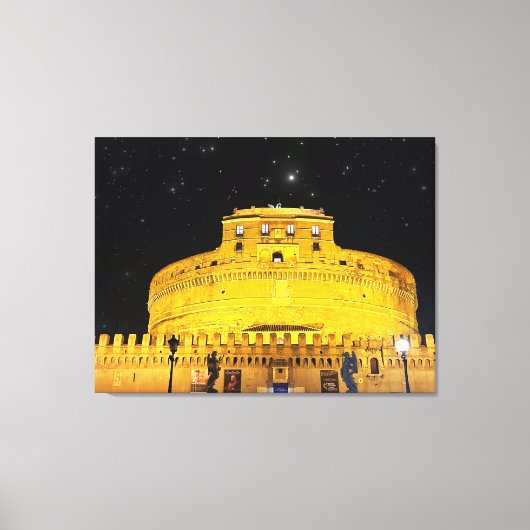 Castel Sant'Angelo Nachtstar Leinwanddruck (Vorderseite)