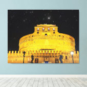Castel Sant'Angelo Nachtstar Leinwanddruck (Insitu (Holzboden))