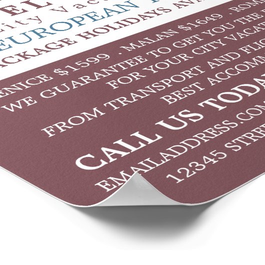 Castel Sant'Angelo, Rom, Italien, Reiseagentur Poster (Ecke)