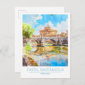 Castel Sant'Angelo Rom Italien Vintage Postkarte (Vorne/Hinten)