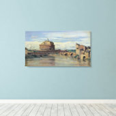 Castel Sant'Angelo und der Fluss Tiber, Rom Leinwanddruck (Insitu (Holzboden))