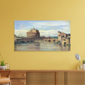Castel Sant'Angelo und der Fluss Tiber, Rom Leinwanddruck (Insitu (Wohnzimmer))