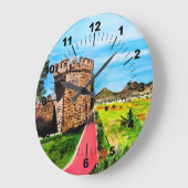 Castell de Benisanó Painting by Alfred Fox Große Wanduhr (Winkel)