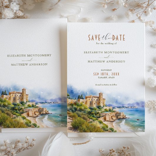 Castell de Tamarit Spanien Reisen Rett-the-Date Einladung