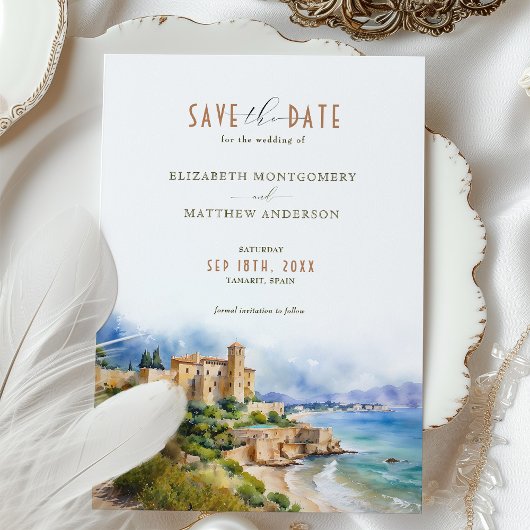 Castell de Tamarit Spanien Reisen Rett-the-Date Einladung