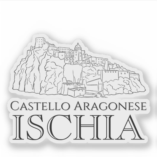 Castello Aragonese, Ischia Travel Aufkleber (Vorderseite)