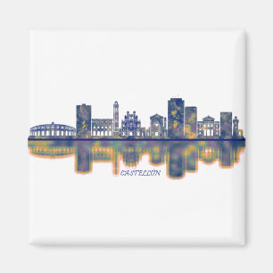Castellón de la Plana Skyline Magnet