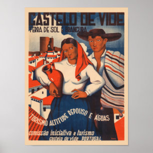 Castelo de Vide Portugal Vintage Poster 1930er