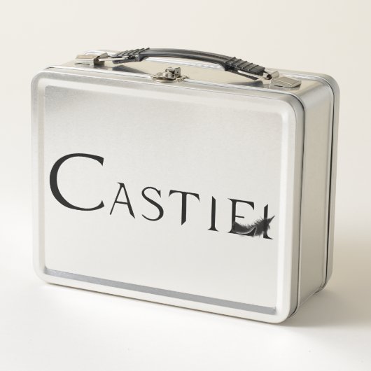 Castiel mit Feder Metall Lunch Box (Vorderseite)