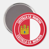 Castilla-La Mancha RundEmblem Magnet (Vorderseite/Rückseite)