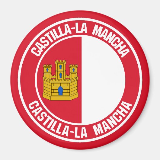 Castilla-La Mancha RundEmblem Magnet (Vorne)