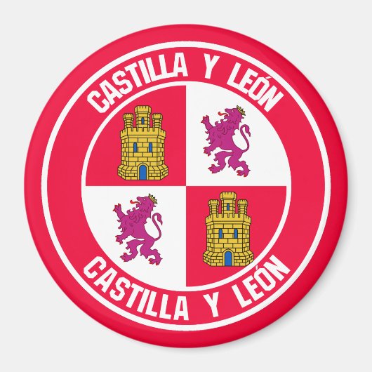 Castilla y León Round Emblem Magnet (Vorne)