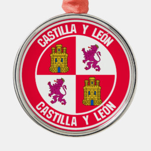 Castilla y León Round Emblem Ornament Aus Metall