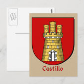 Castillo Ancestral Heraldic Shield Postkarte (Vorne/Hinten)