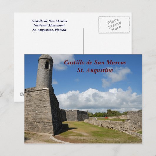 Castillo de San Marcos Postkarte (Vorne/Hinten)