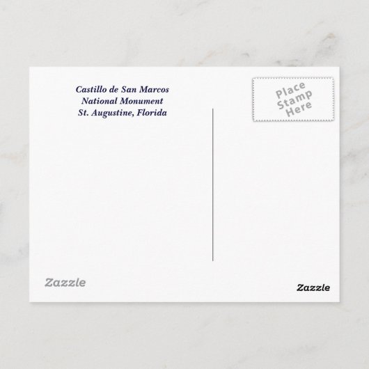 Castillo de San Marcos Postkarte (Rückseite)