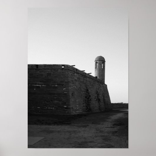Castillo de San Marcos St Augustine Florida B&W Poster (Vorne)