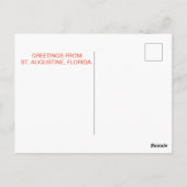 Castillo de San Marcos St Augustine Florida Postkarte (Rückseite)