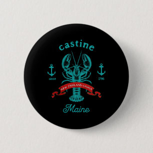 Castine Maine Hummer Fangferien Strand Souvenir Button