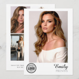 Casting Call Comp Cards | 5 Fotos mit Logo Einladung
