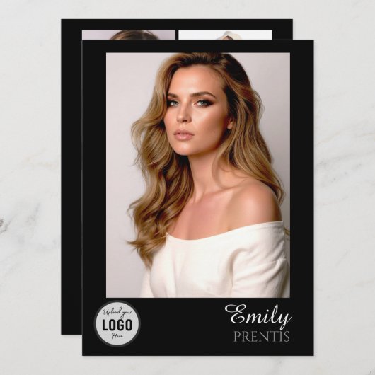 Casting Call Komp-Karten | 5 Fotos mit Logo Einladung (Vorne/Hinten)