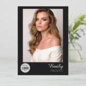 Casting Call Komp-Karten | 5 Fotos mit Logo Einladung (Stehend Vorderseite)