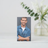 Casting Essentials Foto-Geschäftskarte | QR-Code Visitenkarte (Stehend Vorderseite)