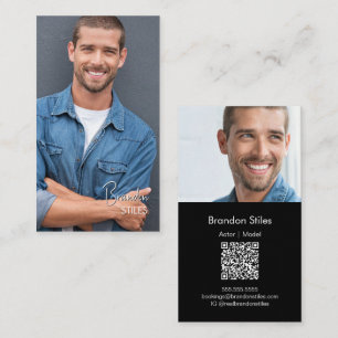Casting Essentials Foto-Geschäftskarte QR-Code Visitenkarte