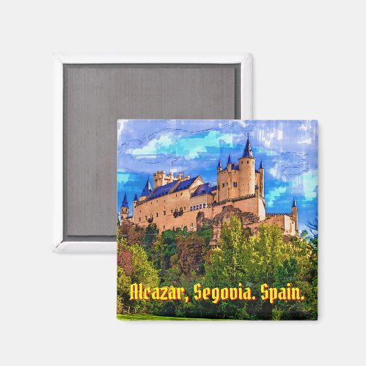 Castle Alcazar, Segovia, Spanien. Magnet (Vorderseite/Rückseite)