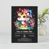 Castle Boho Tiger Birthday Einladung (Stehend Vorderseite)