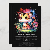 Castle Boho Tiger Birthday Einladung (Vorne/Hinten)