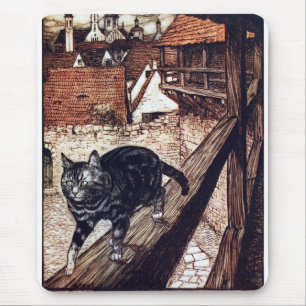 Castle Cat Rackham Illustration Mousepad