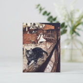 Castle Cat Rackham Illustration Postkarte (Stehend Vorderseite)