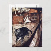 Castle Cat Rackham Illustration Postkarte (Vorne/Hinten)