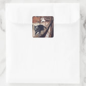 Castle Cat Rackham Illustration Quadratischer Aufkleber (Tasche)