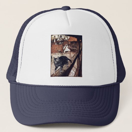 Castle Cat Rackham Illustration Truckerkappe (Vorderseite)