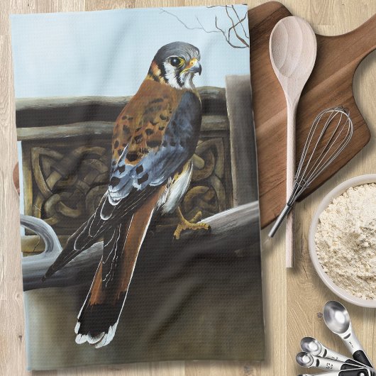 Castle Celtic Kestrel Bird Geschirrtuch