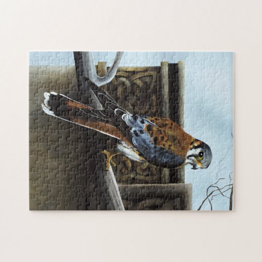 Castle Celtic Kestrel Bird Puzzle (Horizontal)