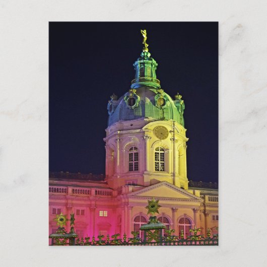castle charlottenburg berlin germany illuminated postkarte (Vorderseite)
