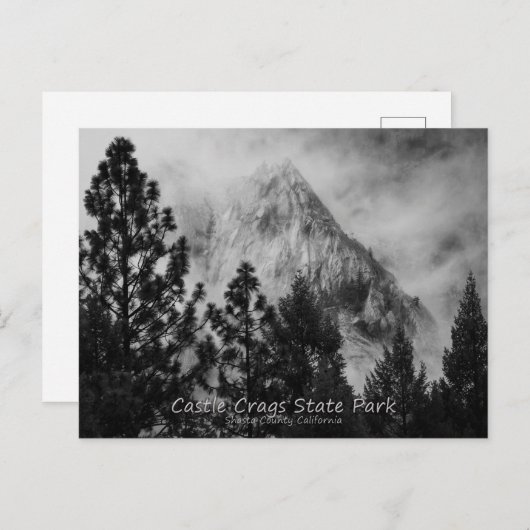 Castle Crags Moody Black and White Postkarte (Vorne/Hinten)